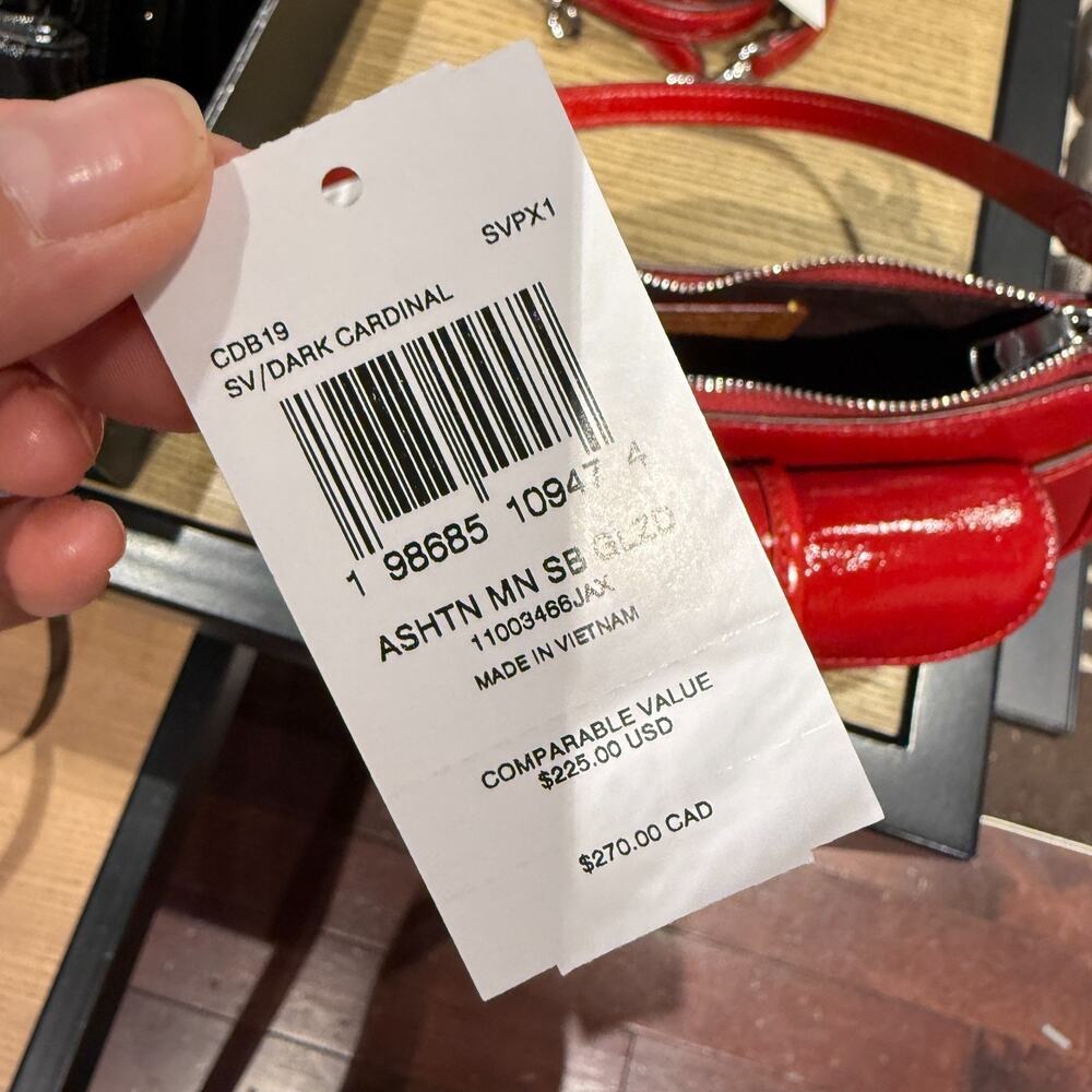 Coach Outlet Ashton Mini Shoulder Bag CDB19 Silver/Dark Cardinal - Picture 9 of 10